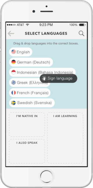 Tandem language app