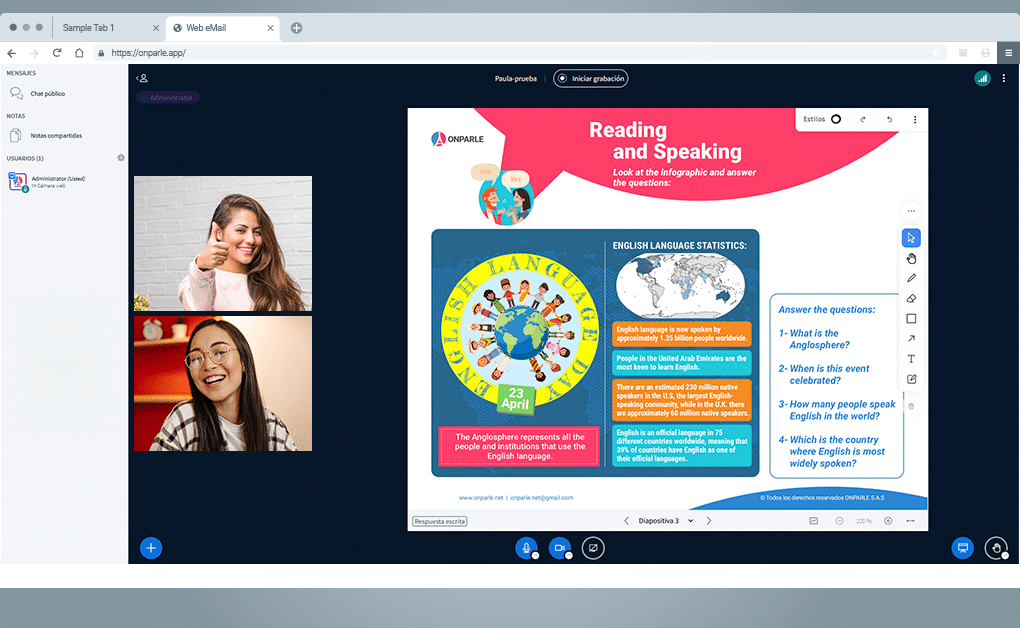 Online English course for adults