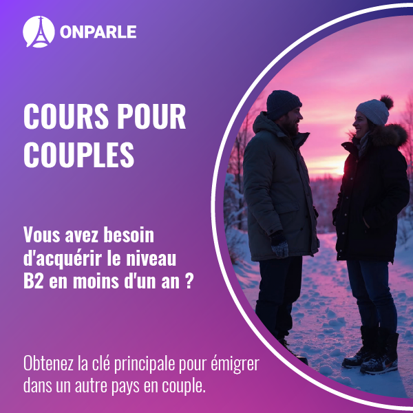 Cours d'anglais et de français en ligne pour couples